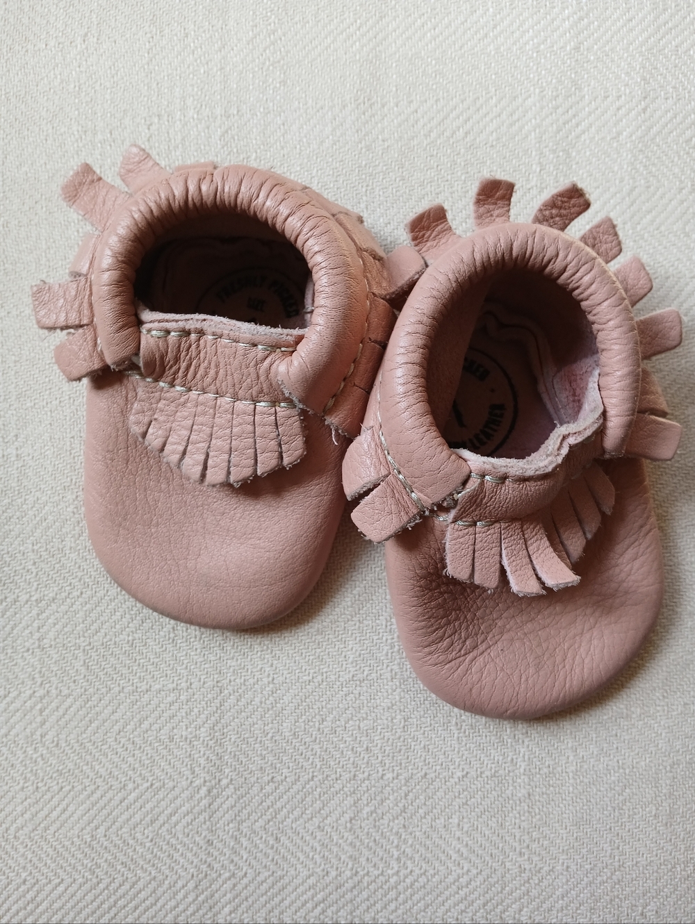 FP Kids Pink Leather Fringe Moccasin Baby Shoes